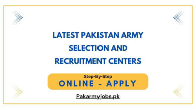 Latest Pakistan Army Selection and Recruitment Centers