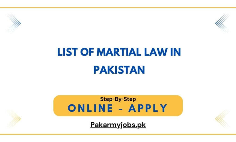 List of Martial Law in Pakistan