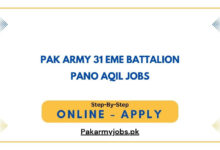 Pak Army 31 EME Battalion Pano Aqil Jobs