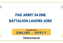 Pak Army 54 EME Battalion Lahore Jobs